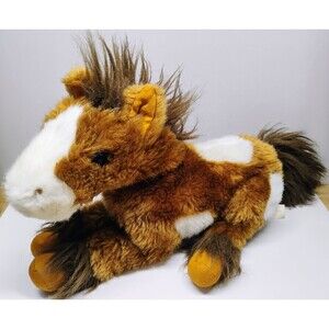 Dan Dee Horse Plush Spotted Lying Pony  Brown White Collector's Choice 12"